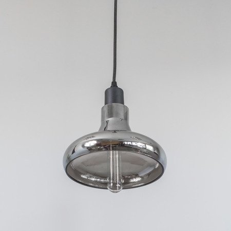 Lampa wisząca sufitowa zwis szklana żyrandol retro srebrny BL019
