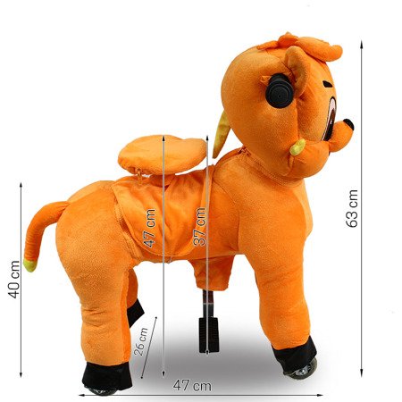 Lis na kółkach mechaniczny Pony Funny Cycle dla dziecka UC02001-01G pomarańczowy