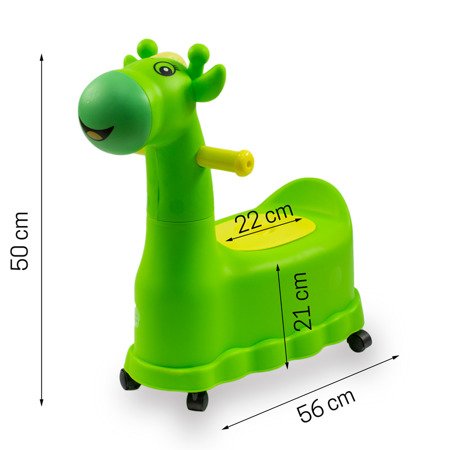 Nocnik na kółkach dla dzieci jeżdżący zabawka nocniczek żyrafa zielony UC82202-1