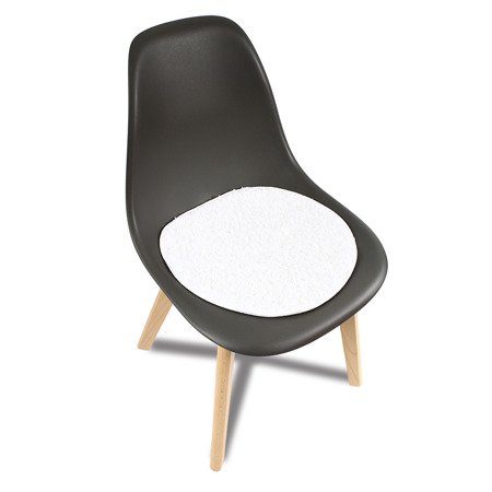 Nowoczesne krzesło na drewnianych bukowych nogach stylowe do jadalni ciemno szare 010 TS + biała nakładka UC62907
