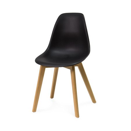 Nowoczesne krzesło na drewnianych bukowych nogach stylowe do jadalni czarne 010 TZ