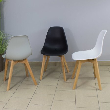 Nowoczesne krzesło na drewnianych bukowych nogach stylowe do jadalni czarne 010 TZ