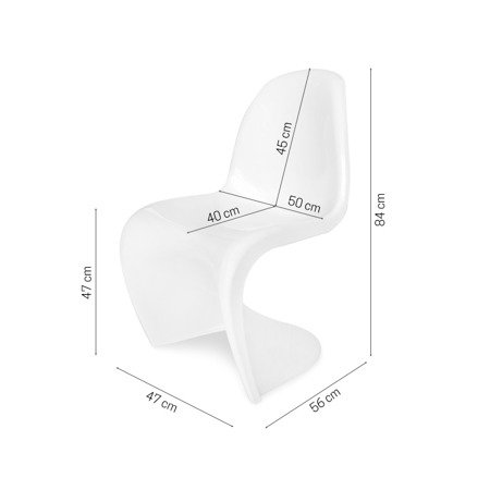 Nowoczesne krzesło w kształcie litery S do domu restauracji białe 213 
