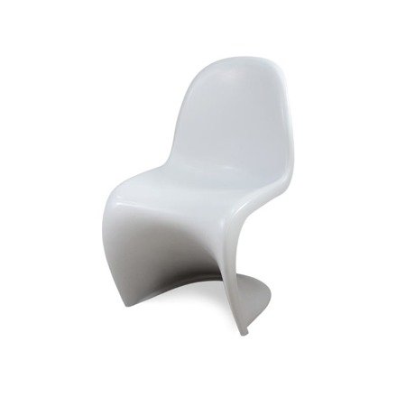 Nowoczesne krzesło w kształcie litery S do domu restauracji białe półmat 213 