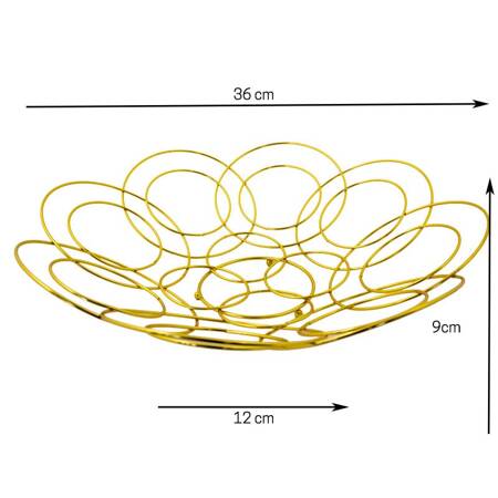 Ozdobny koszyk na owoce H23636 złoty