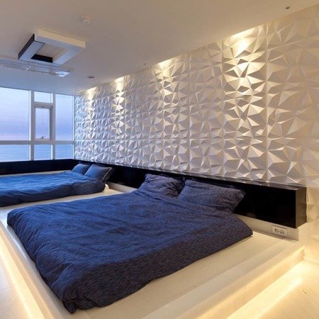Panel ścienny dekoracjny na ścianę 3D z włókniny ozdobny biały BEACH