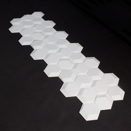 Panel ścienny dekoracjny na ścianę 3D z włókniny ozdobny biały HEXAGON