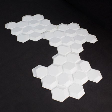 Panel ścienny dekoracjny na ścianę 3D z włókniny ozdobny biały HEXAGON