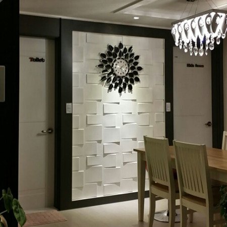 Panel ścienny dekoracjny na ścianę 3D z włókniny ozdobny biały RUBIK
