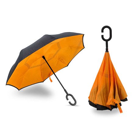 Parasol otwierany odwrotnie, parasolka odwrócona pomarańczowa - UC824016O