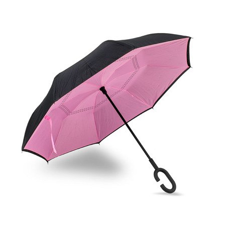 Parasol otwierany odwrotnie, parasolka odwrócona różowy - UC824016P