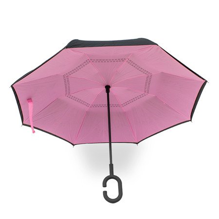 Parasol otwierany odwrotnie, parasolka odwrócona różowy - UC824016P