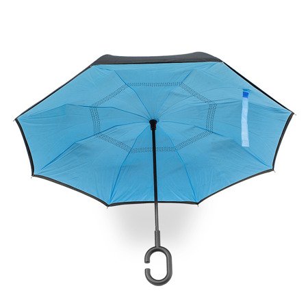 Parasol otwierany odwrotnie, parasolka odwrócona turkusowa - UC824016T