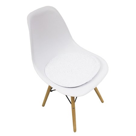 Pluszowa nakładka na krzesło futrzak poduszka włochata biała UC62907