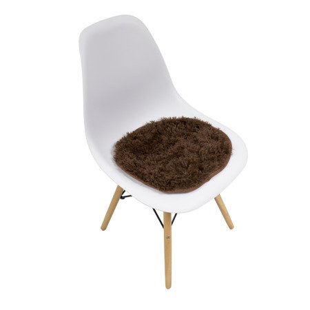 Pluszowa nakładka na krzesło futrzak poduszka włochata brązowa UC62905