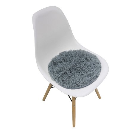 Pluszowa nakładka na krzesło futrzak poduszka włochata jasno szara UC62908