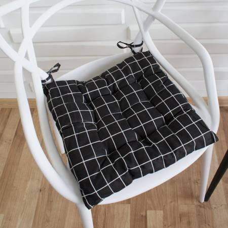 Poduszka na krzesło ogrodowe fotel miękka czarno biała UC20226B