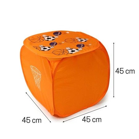 Pojemnik do przechowywania zabawek, prania, kosz tekstylny pomarańczowy M-26-02 piłka