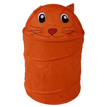Pojemnik do przechowywania zabawek, prania, kosz tekstylny pomarańczowy M-27-01 kot