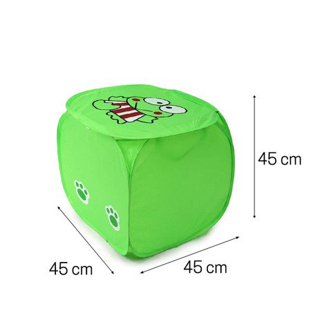 Pojemnik do przechowywania zabawek, prania, kosz tekstylny zielony  M-26-04 żaba