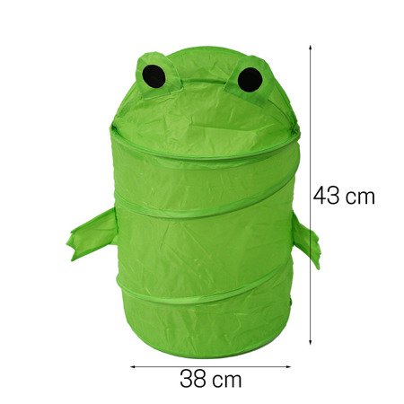 Pojemnik do przechowywania zabawek, prania, kosz tekstylny zielony M-27-02 żaba