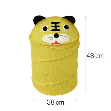 Pojemnik do przechowywania zabawek, prania, kosz tekstylny żółty M-27-03 tygrys