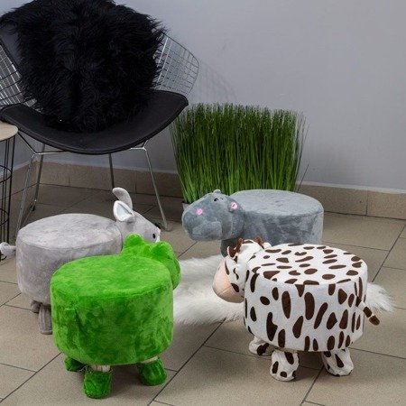 Pufa dziecięca stołek zwierzak dla dzieci podnóżek pufka hipopotam szara UC121275