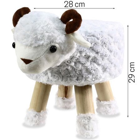 Pufa dziecięca stołek zwierzak dla dzieci podnóżek pufka owieczka biała UC121230-2