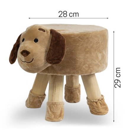 Pufa dziecięca stołek zwierzak dla dzieci podnóżek pufka pies brązowa UC121232