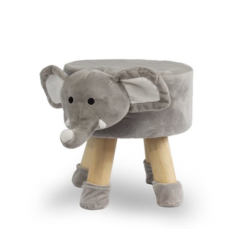 Pufa dziecięca stołek zwierzak dla dzieci podnóżek pufka słoń szara UC121231