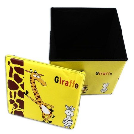 Pufa składana pudełko do siedzenia pojemnik na zabawki podnóżek UC82105-10 żółty