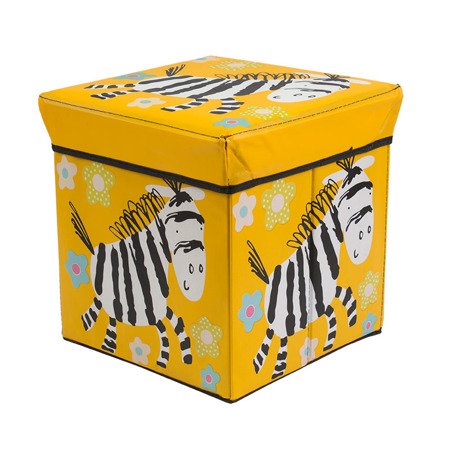 Pufa składana pudełko do siedzenia pojemnik na zabawki podnóżek UC82105-2 żółta
