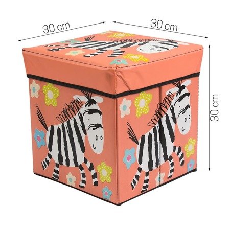 Pufa składana pudełko do siedzenia pojemnik na zabawki podnóżek UC82105-3 pudrowy róż