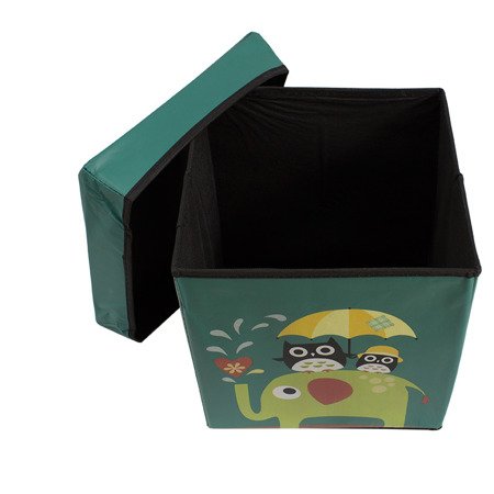 Pufa składana pudełko do siedzenia pojemnik na zabawki podnóżek UC82105-4 zielony