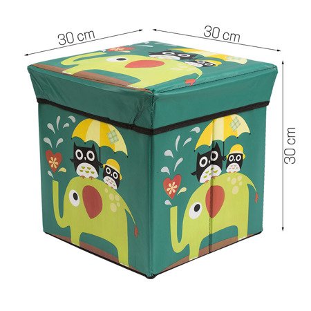 Pufa składana pudełko do siedzenia pojemnik na zabawki podnóżek UC82105-4 zielony