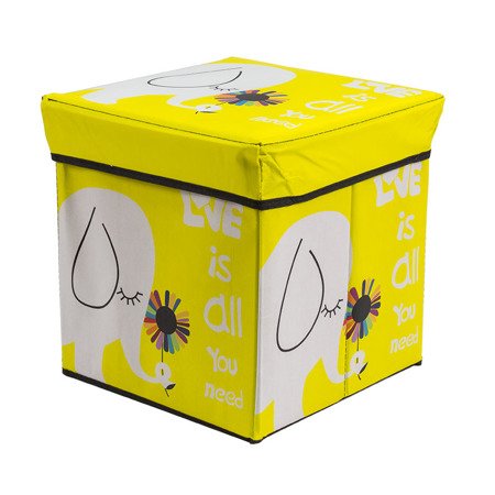 Pufa składana pudełko do siedzenia pojemnik na zabawki podnóżek UC82105-6 żółta