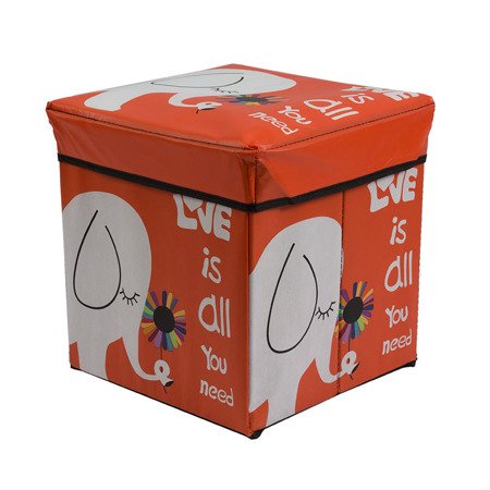 Pufa składana pudełko do siedzenia pojemnik na zabawki podnóżek UC82105-7 czerwona