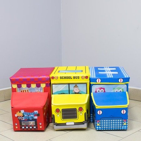 Pufa skrzynia pojemnik na zabawki kufer organizer do przechowywania zabawek UC82102 niebieska