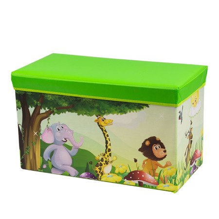 Pufa skrzynia pojemnik na zabawki kufer organizer do przechowywania zabawek UC82103 zielona