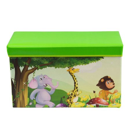 Pufa skrzynia pojemnik na zabawki kufer organizer do przechowywania zabawek UC82103 zielona