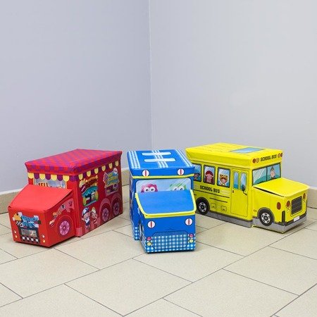 Pufa skrzynia pojemnik na zabawki kufer organizer do przechowywania zabawek niebieska UC82102-1-2