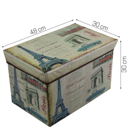 Pufka składana do siedzenia pojemnik taboret pudełko na drobiazgi PARYŻ UC121269