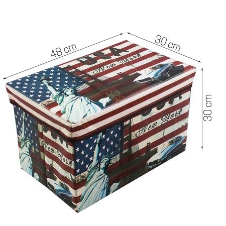 Pufka składana do siedzenia pojemnik taboret pudełko na drobiazgi USA UC121270