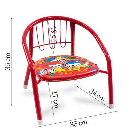 Stabilne krzesełko dla dziecka, kolorowe krzesło dziecięce dźwiękowe UC82312 - czerwone