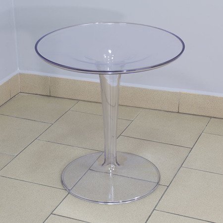 Stół designerski stolik kawowy transparentny do salonu kawiarni średnica 49cm S312P/48T