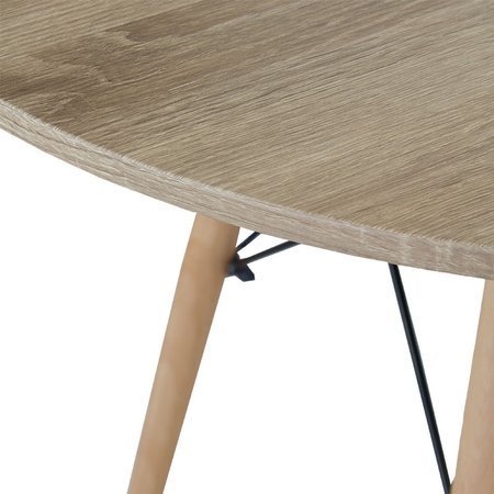 Stół klasyczny okrągły nowoczesny stylowe naturalne drewno średnica 80 cm S301-080NW