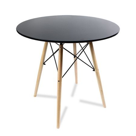 Stół klasyczny okrągły nowoczesny stylowe średnica 80 cm S301 czarny