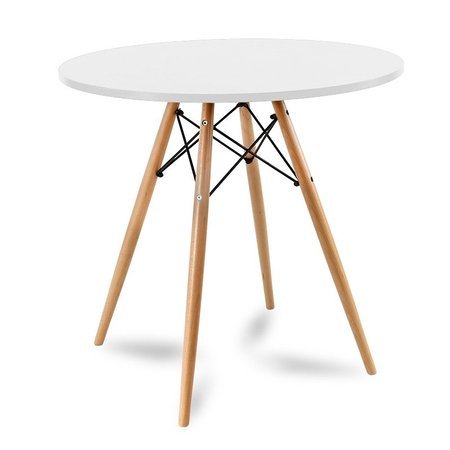 Stół okrągły S301 + 4 krzesła 212 WF białe zestaw kuchenny skandynawski nowoczesny roz