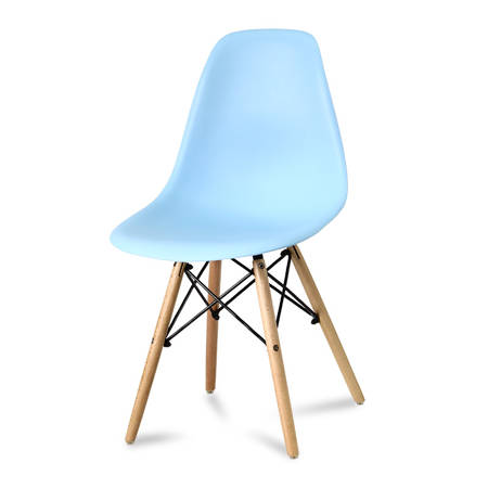 Stół okrągły S350 SEN biały + 2 krzesła niebieskie 212 zestaw kuchenny skandynawski nowoczesny