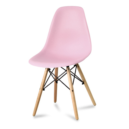 Stół okrągły S350 SEN biały + 2 krzesła różowe 212 zestaw kuchenny skandynawski nowoczesny